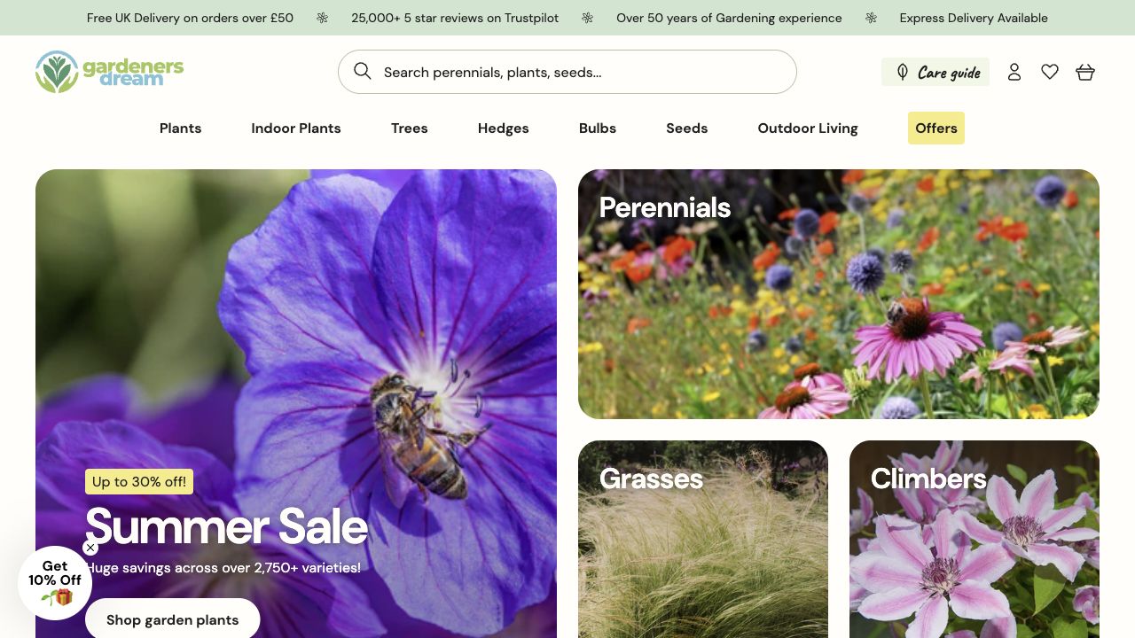Gardeners Dream ecommerce storefront screenshot