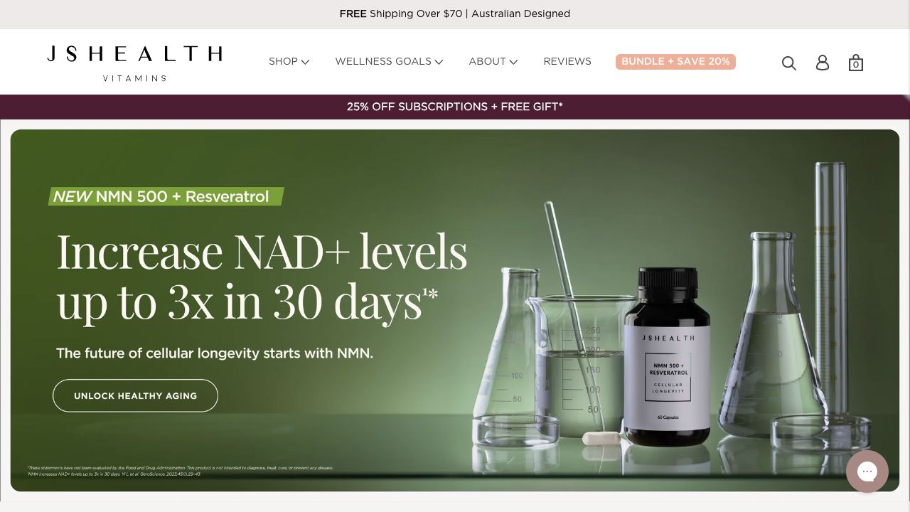 JSHealth Vitamins Shopify storefront screenshot