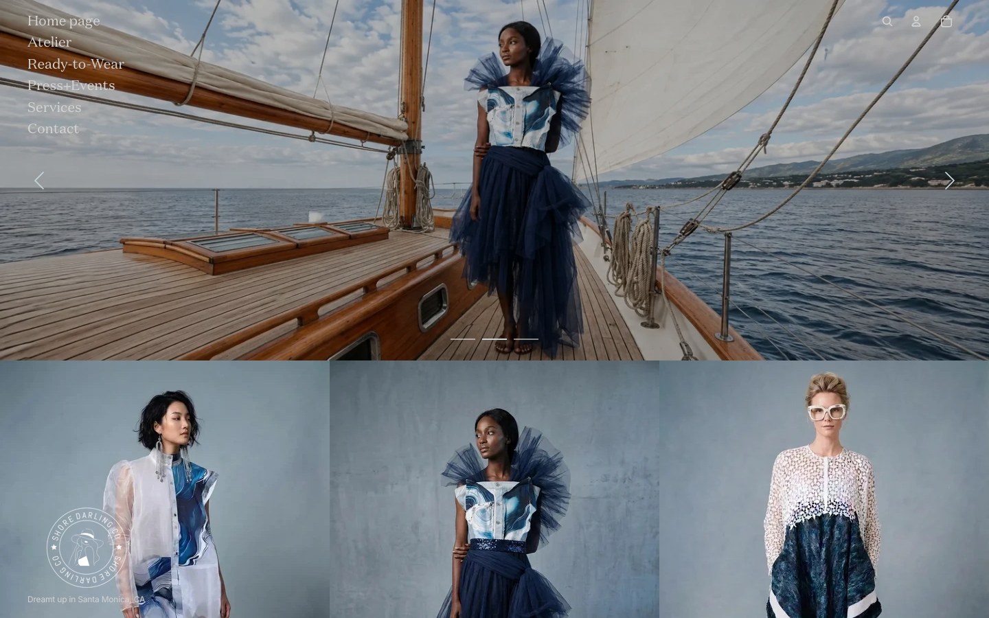 Shore Darling ready-to-wear fashion storefront screenshot